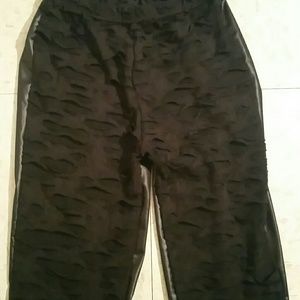 Mesh cut half leggings half skinny